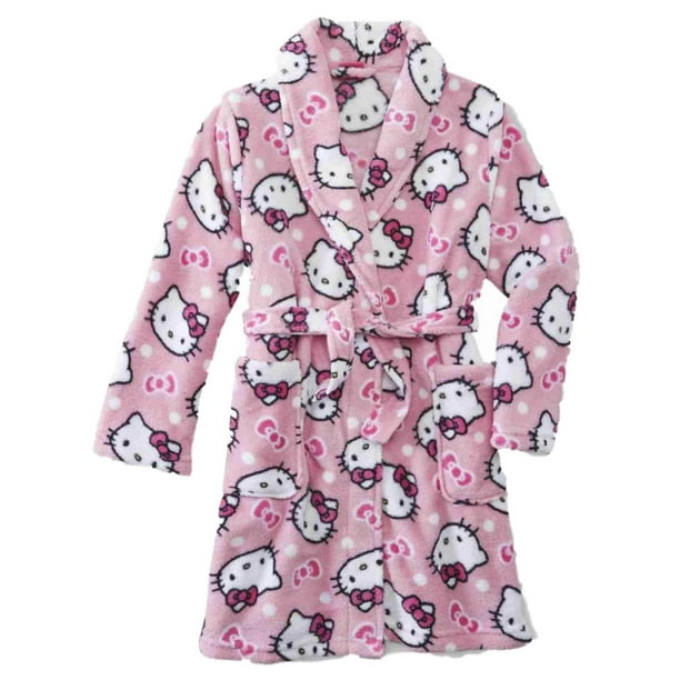 Hello Kitty Girls Size 3T Hearts Luxe Fleece Winter Bathrobe Robe 